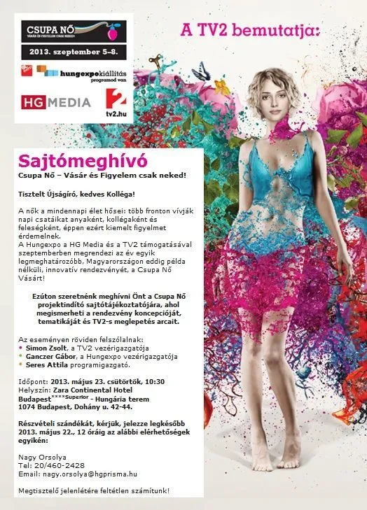 Meghívó sajtótájékoztatóra - Csupa Nő