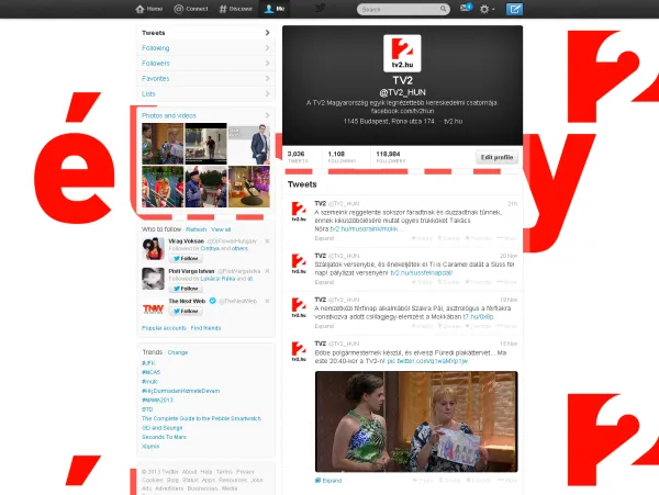 Több mint százezren követik Twitteren a TV2-t